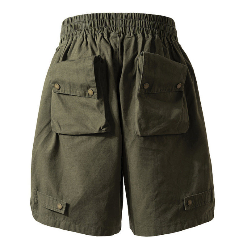 DazzleSport Military Style Solid Color Three-dimensional Multi-pocket Functional Casual Men's Shorts