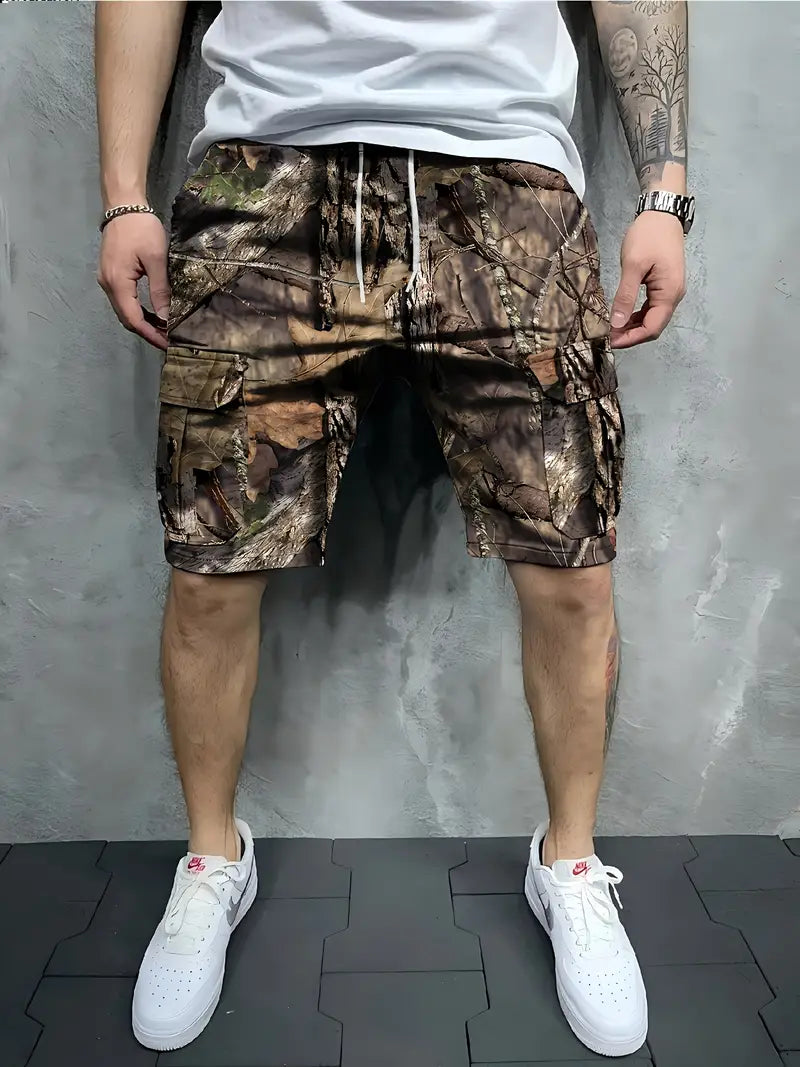 DazzleSport Vintage Tree Branch Camouflage Cargo Shorts