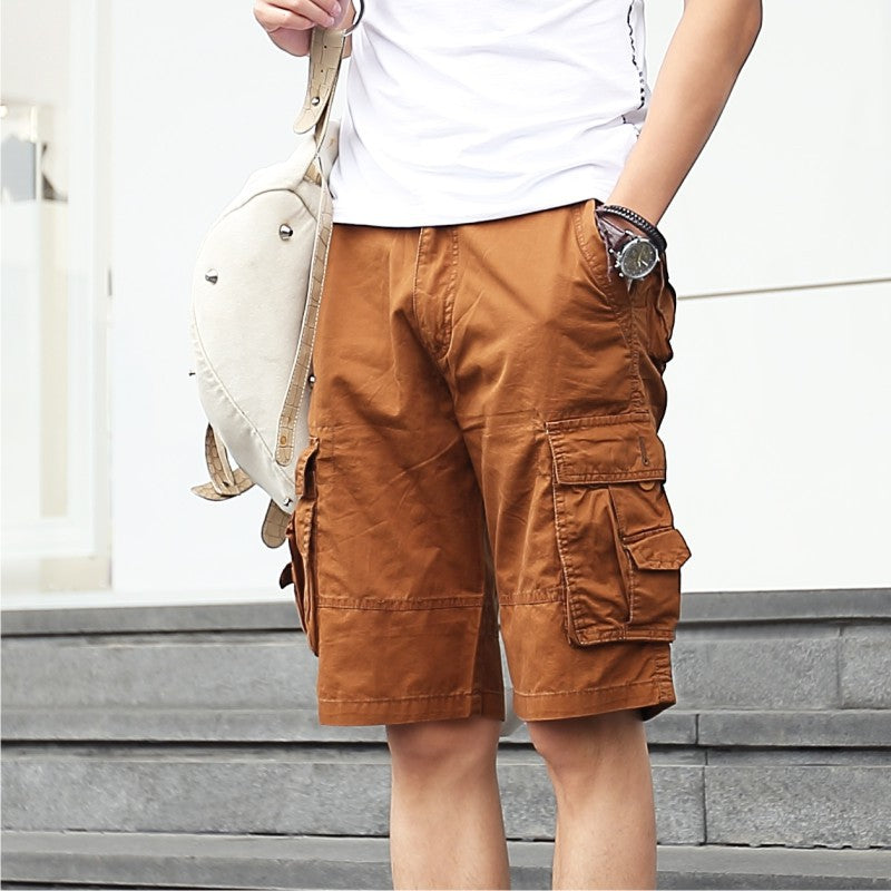 DazzleSport Summer Outdoor Pure Cotton Washed Multi-Pocket Men's Shorts