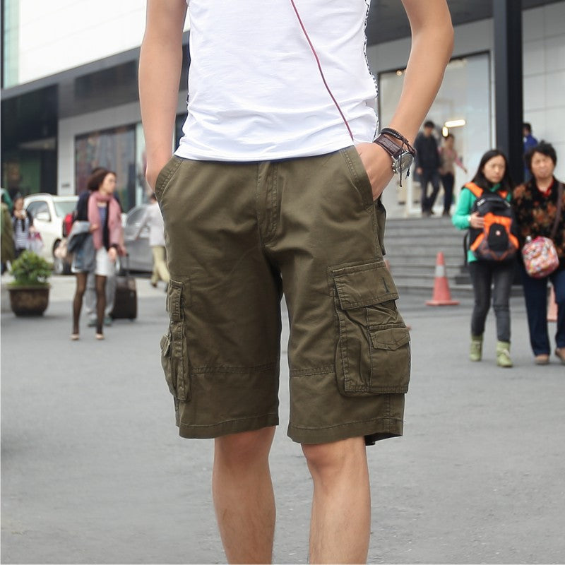 DazzleSport Summer Outdoor Pure Cotton Washed Multi-Pocket Men's Shorts