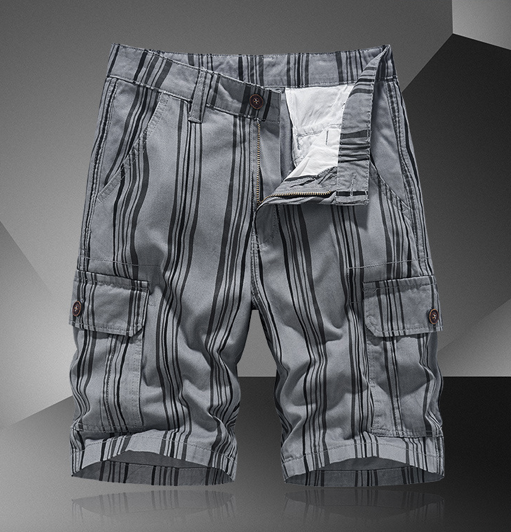 DazzleSport Men's Casual Cotton Zip-Up Cargo Shorts
