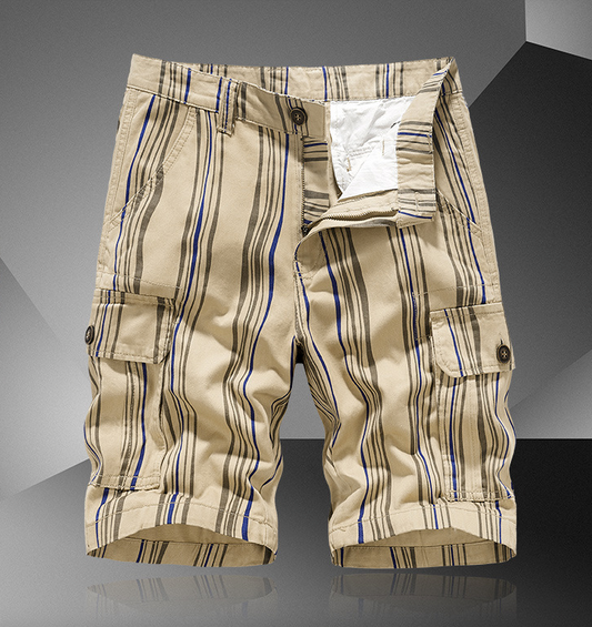 DazzleSport Men's Casual Cotton Zip-Up Cargo Shorts