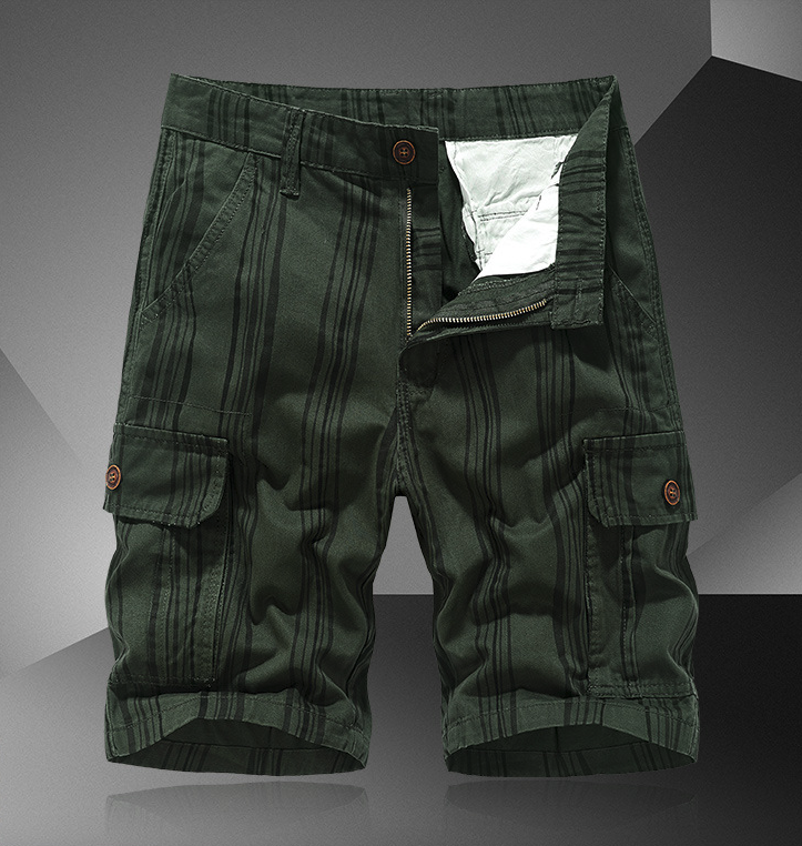 DazzleSport Men's Casual Cotton Zip-Up Cargo Shorts