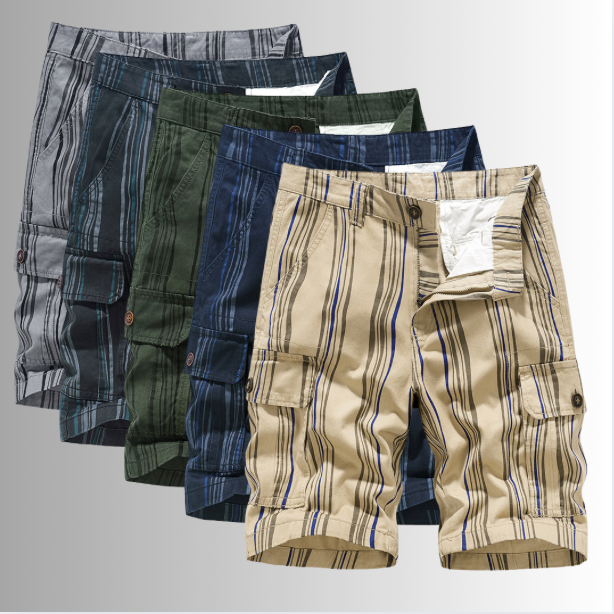 DazzleSport Men's Casual Cotton Zip-Up Cargo Shorts