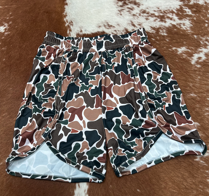DazzleSport Old School Camo Shorts in Brown