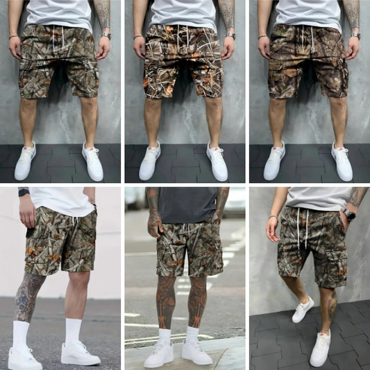 DazzleSport Vintage Tree Branch Camouflage Cargo Shorts