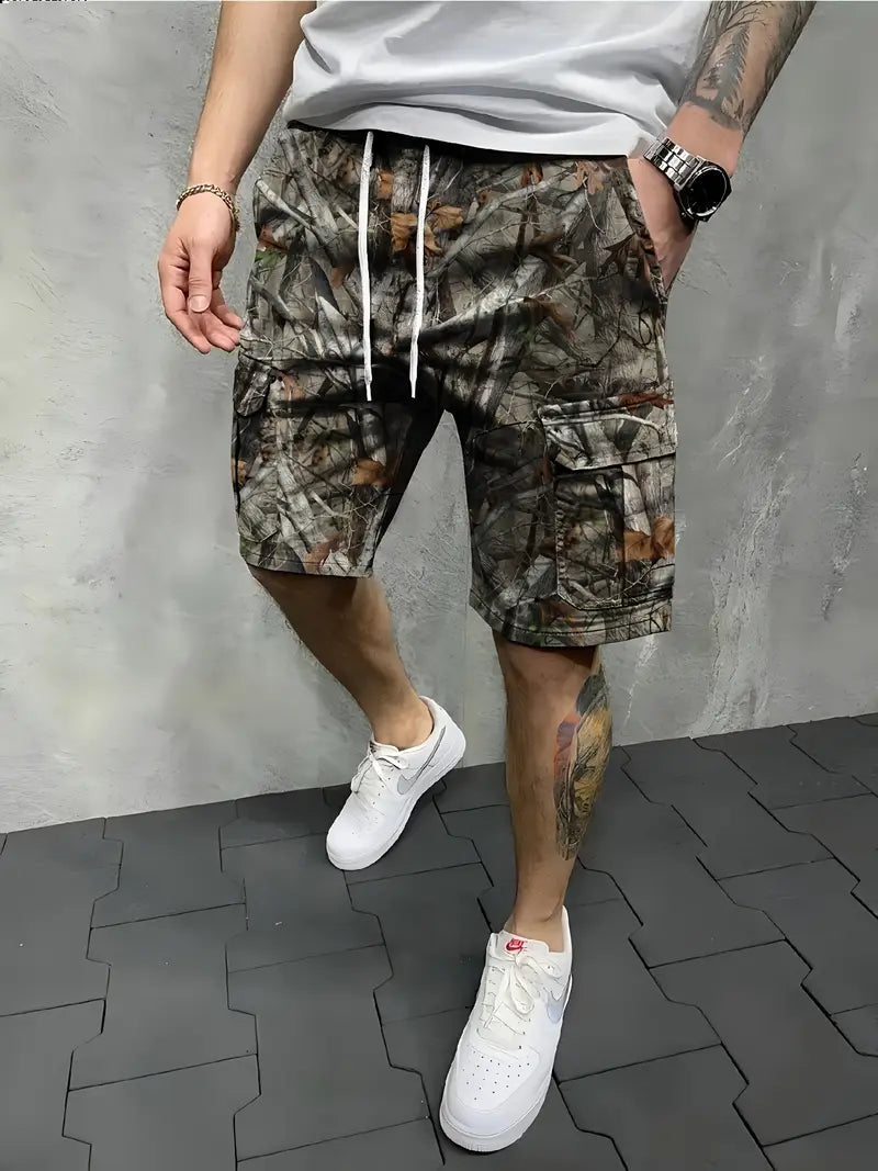 DazzleSport Vintage Tree Branch Camouflage Cargo Shorts