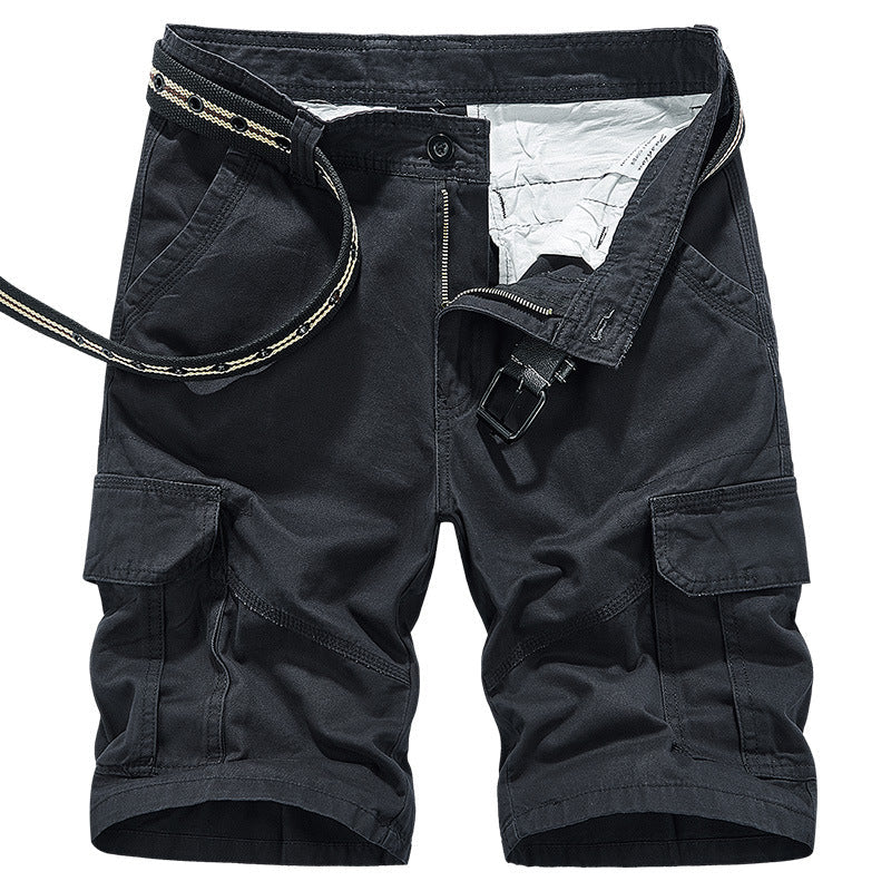 DazzleSport Overalls Casual Loose Multi-pocket Men's Pants Cotton Washed Shorts