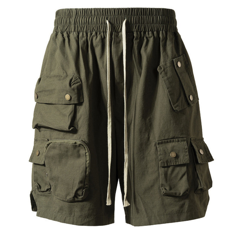 DazzleSport Military Style Solid Color Three-dimensional Multi-pocket Functional Casual Men's Shorts