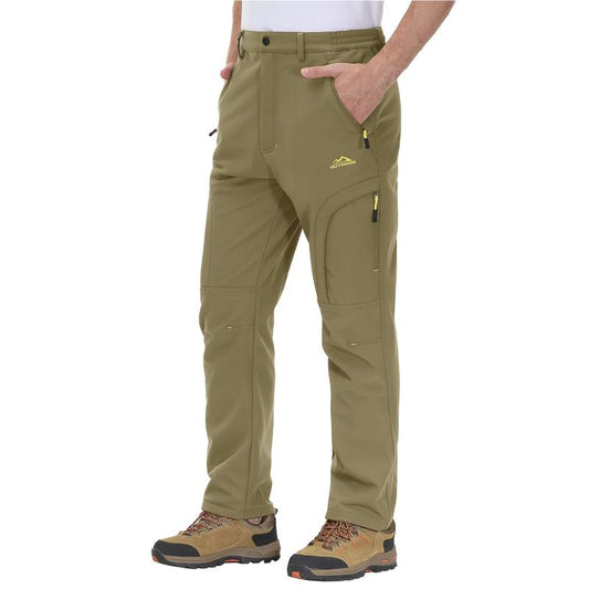 Men's Winter Pants 5 Zip Pockets Snow Ski Pants Fleece Lined Water Resistant Hiking Pants