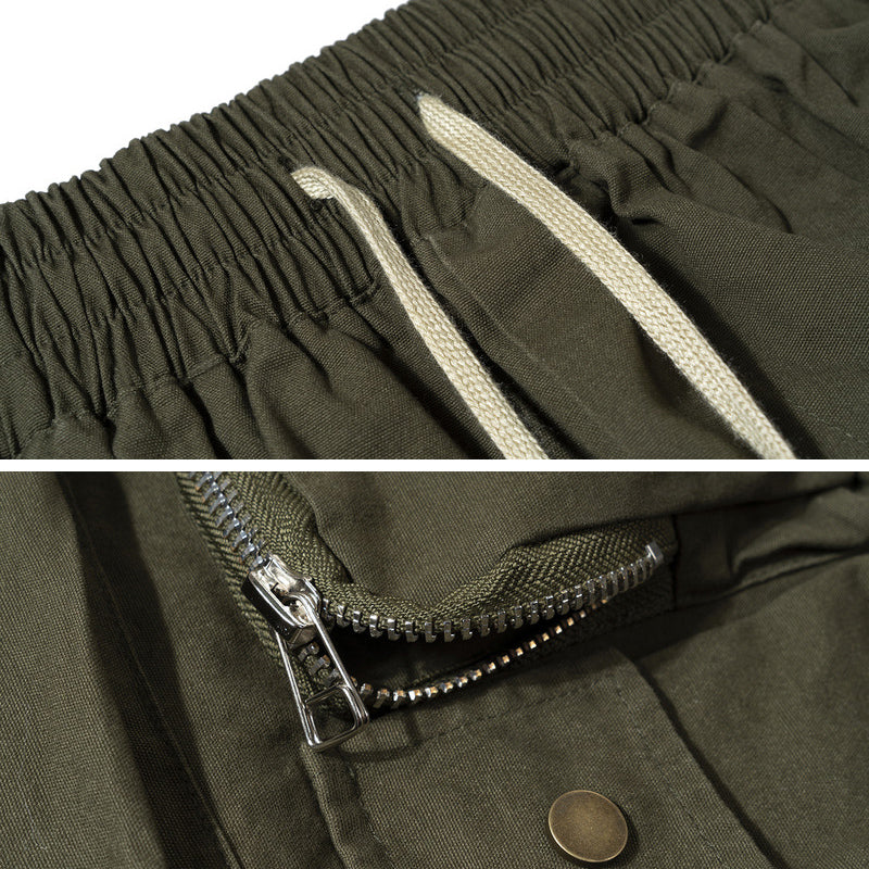DazzleSport Military Style Solid Color Three-dimensional Multi-pocket Functional Casual Men's Shorts