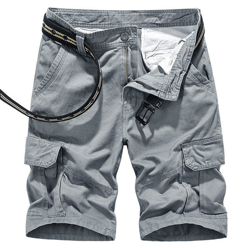 DazzleSport Overalls Casual Loose Multi-pocket Men's Pants Cotton Washed Shorts