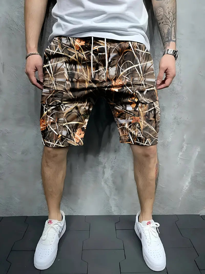 DazzleSport Vintage Tree Branch Camouflage Cargo Shorts