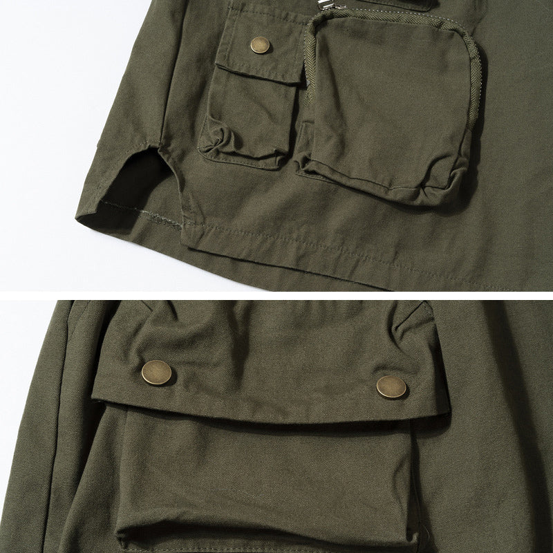 DazzleSport Military Style Solid Color Three-dimensional Multi-pocket Functional Casual Men's Shorts