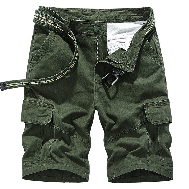 DazzleSport Overalls Casual Loose Multi-pocket Men's Pants Cotton Washed Shorts