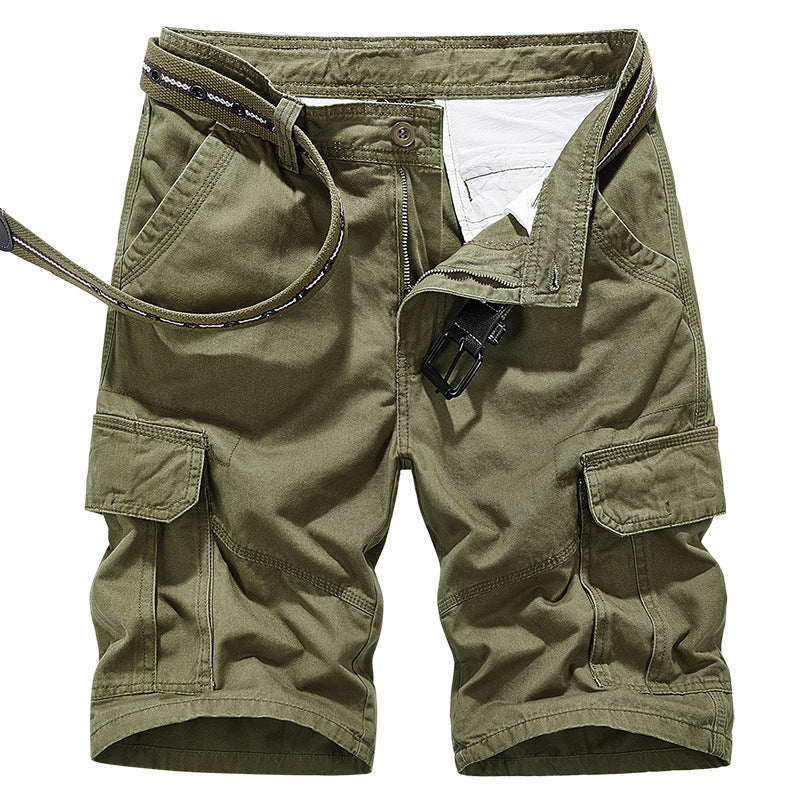 DazzleSport Overalls Casual Loose Multi-pocket Men's Pants Cotton Washed Shorts