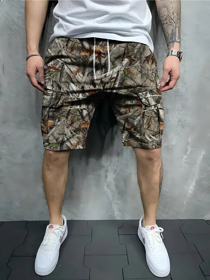 DazzleSport Vintage Tree Branch Camouflage Cargo Shorts