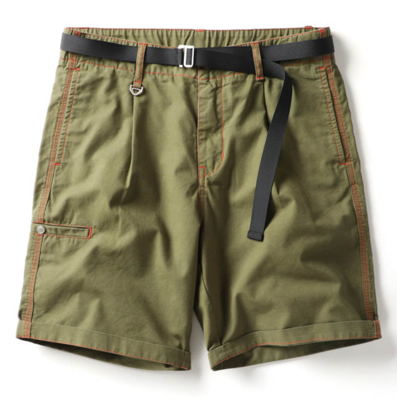 DazzleSport Solid Color Casual Green Washed Cotton Lightweight Men's Shorts
