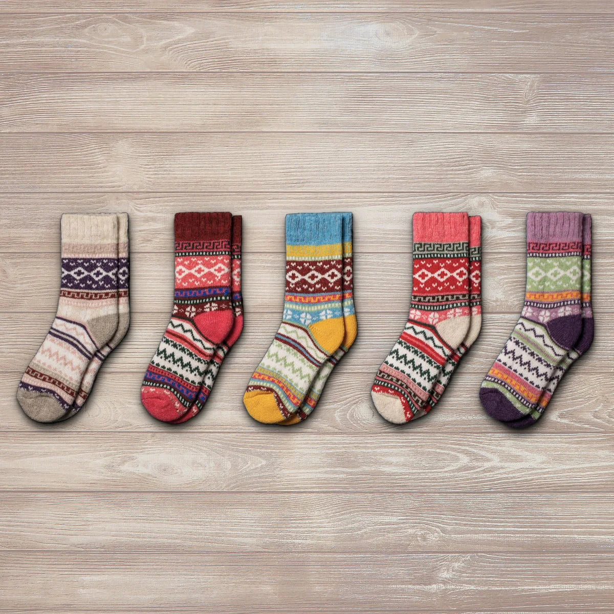Dazzlesport™ SOFIA KIDS Socks (5 pairs) - KIDS Wool Socks