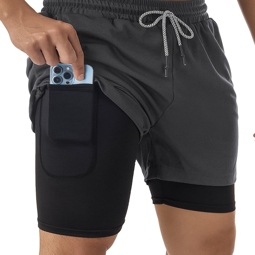 DazzleSport 2-in-1 Breathable Stretch Sports Shorts