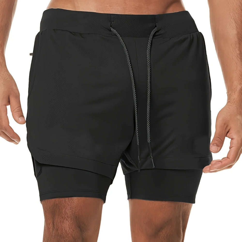 DazzleSport 2-in-1 Breathable Stretch Sports Shorts