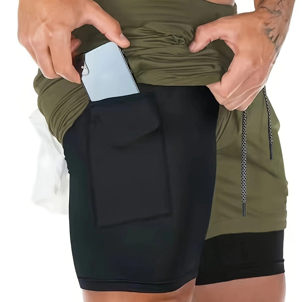 DazzleSport 2-in-1 Breathable Stretch Sports Shorts