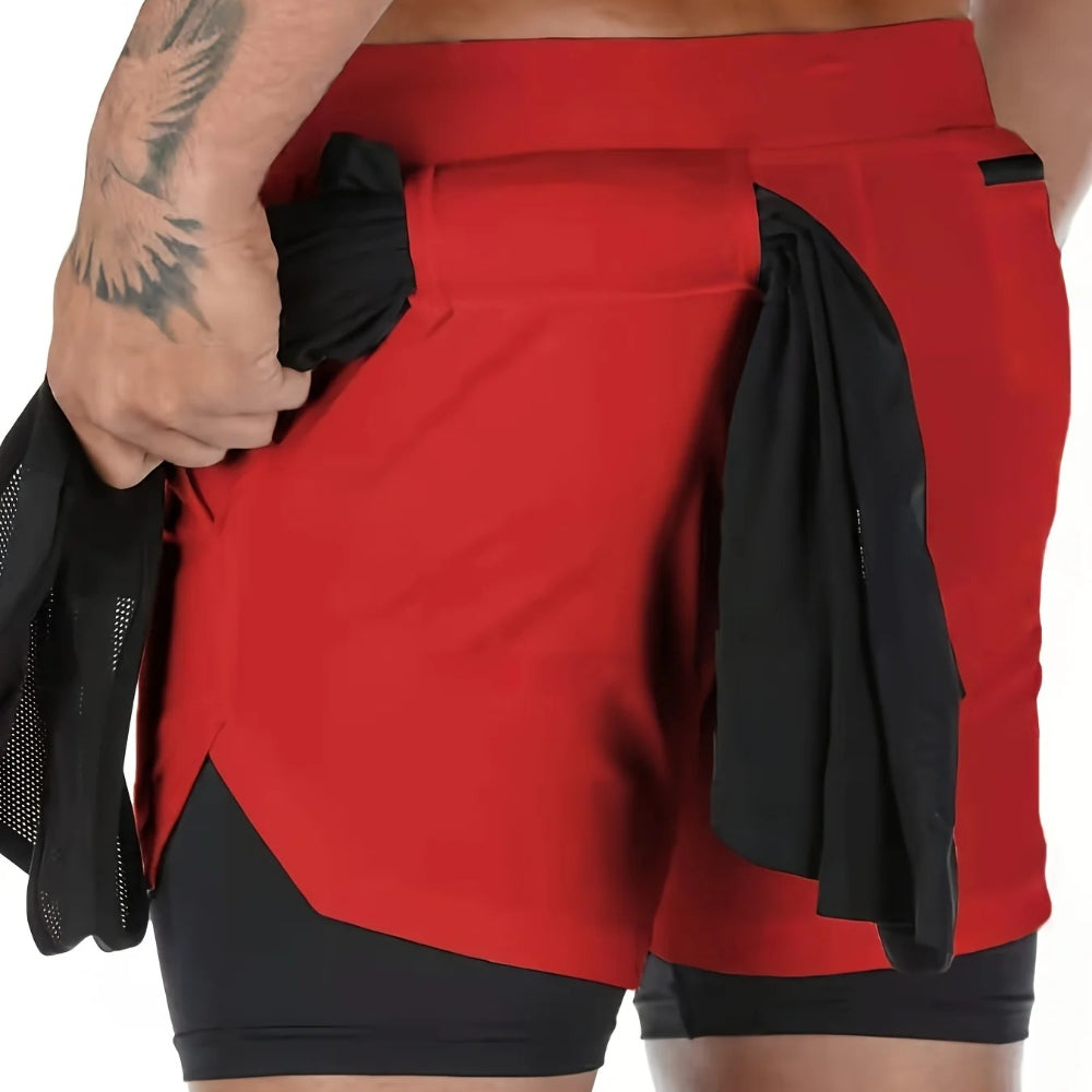 DazzleSport 2-in-1 Breathable Stretch Sports Shorts