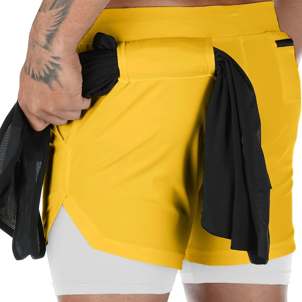 DazzleSport 2-in-1 Breathable Stretch Sports Shorts