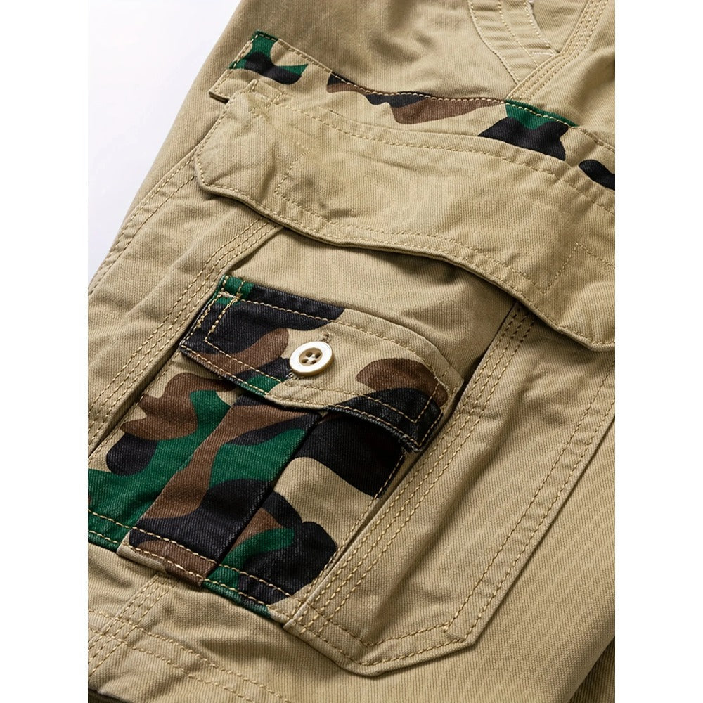 DazzleSport 100% Cotton Camo Men's Cargo Shorts