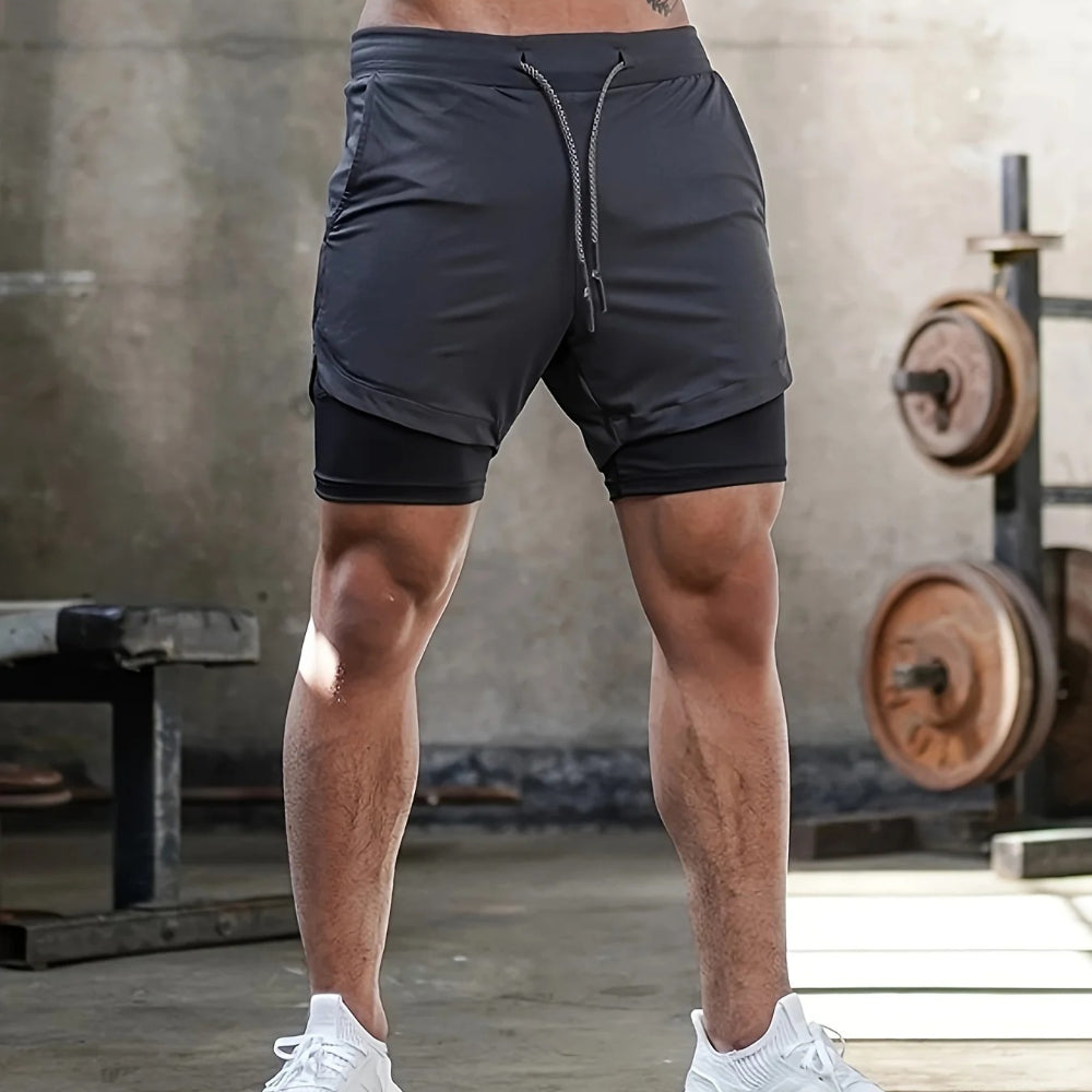 DazzleSport 2-in-1 Breathable Stretch Sports Shorts