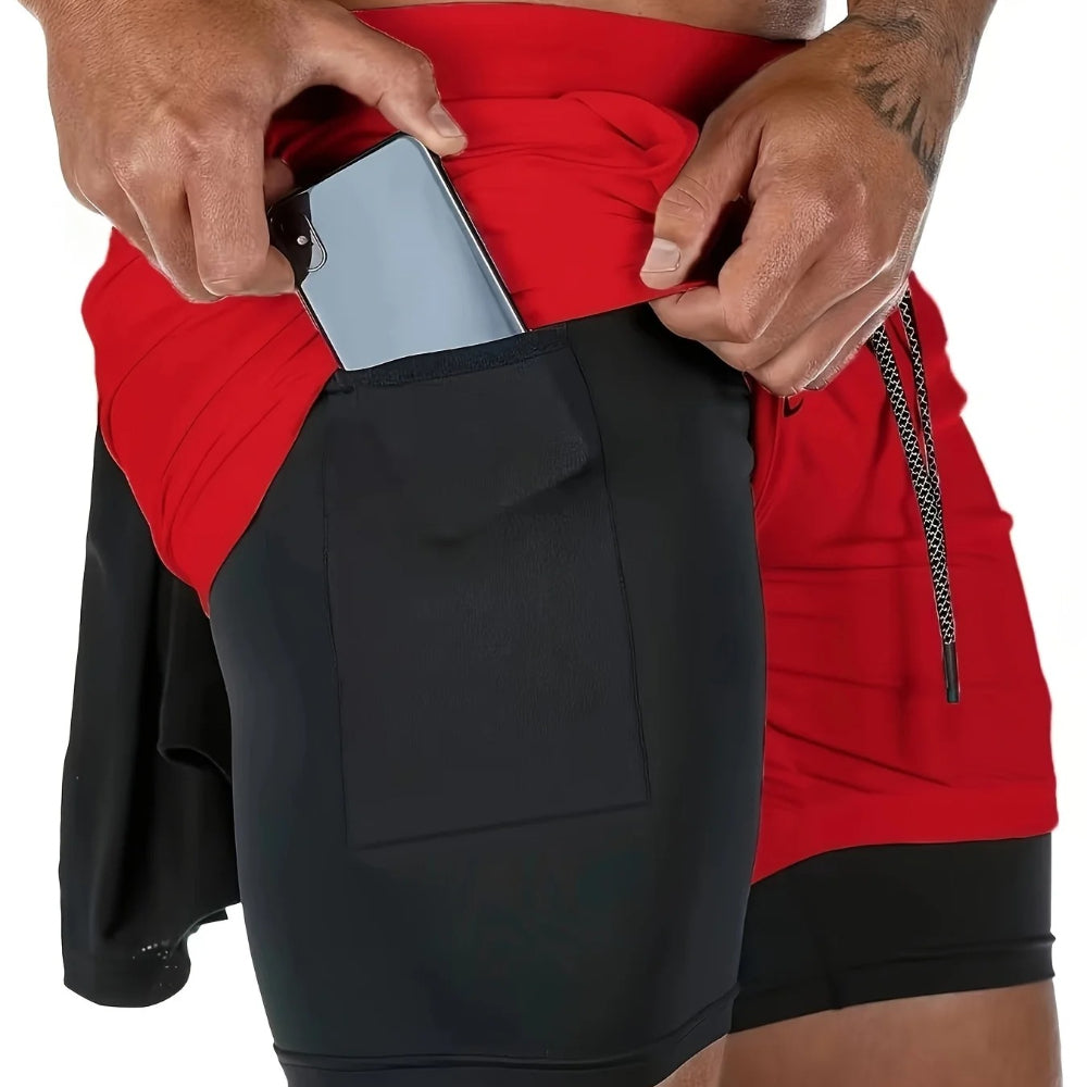 DazzleSport 2-in-1 Breathable Stretch Sports Shorts