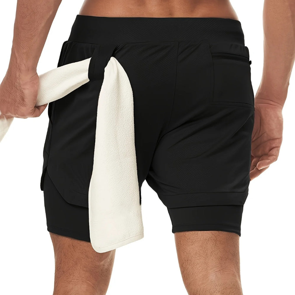 DazzleSport 2-in-1 Breathable Stretch Sports Shorts