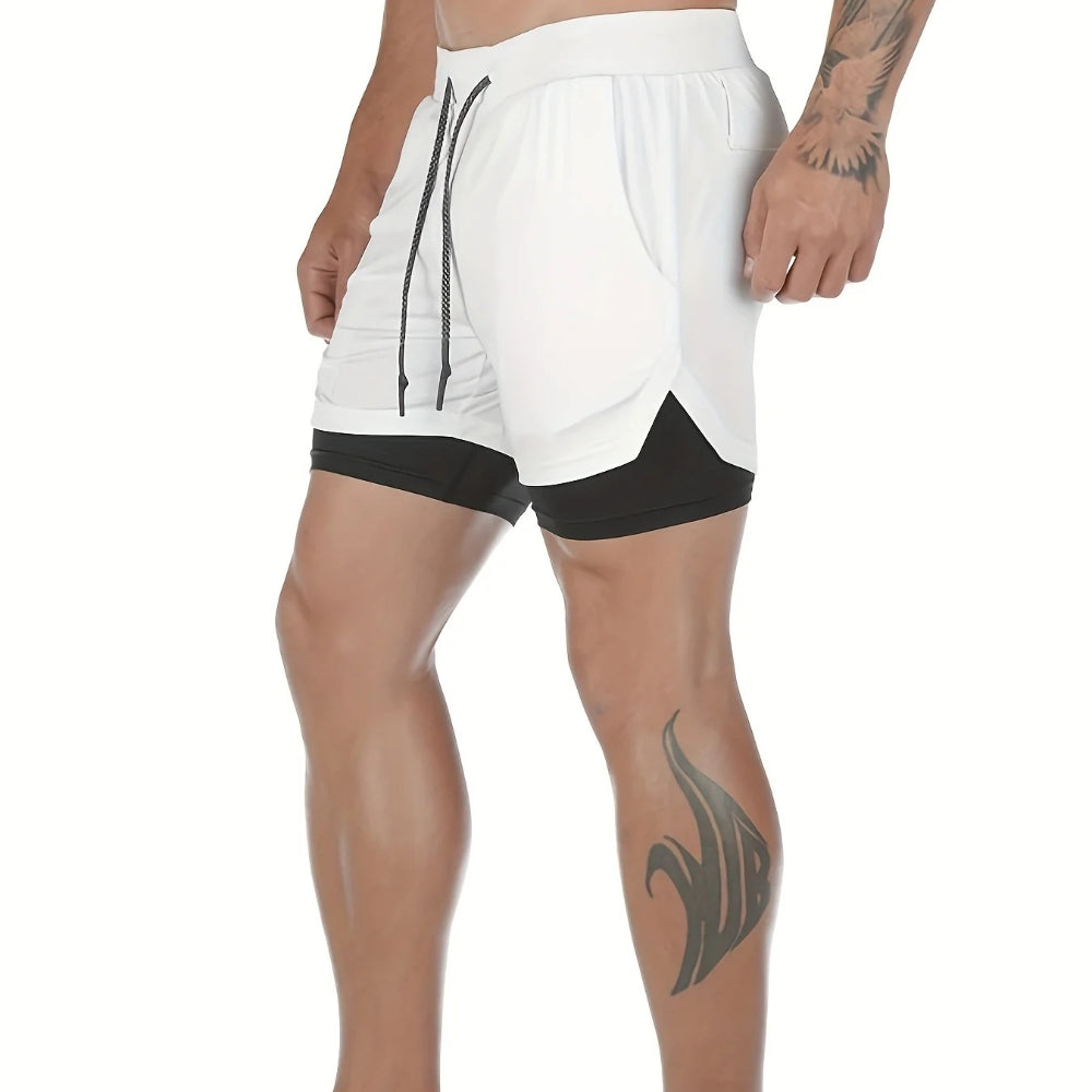 DazzleSport 2-in-1 Breathable Stretch Sports Shorts