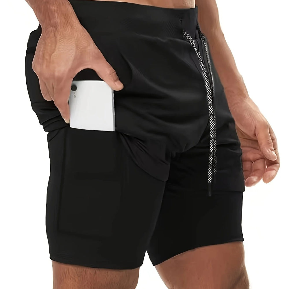 DazzleSport 2-in-1 Breathable Stretch Sports Shorts