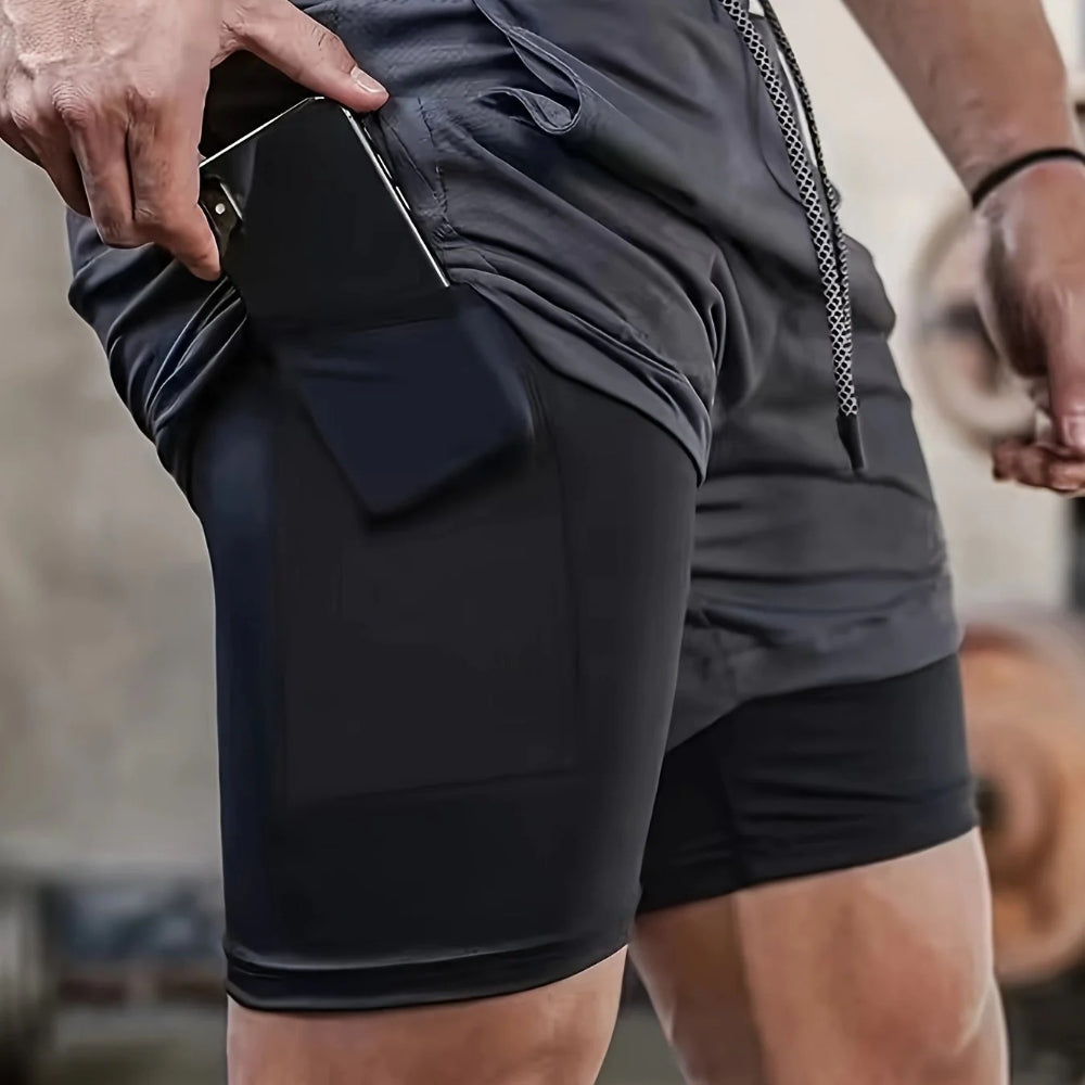 DazzleSport 2-in-1 Breathable Stretch Sports Shorts