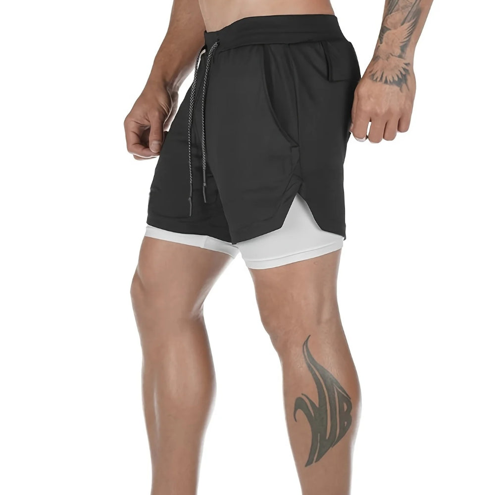 DazzleSport 2-in-1 Breathable Stretch Sports Shorts