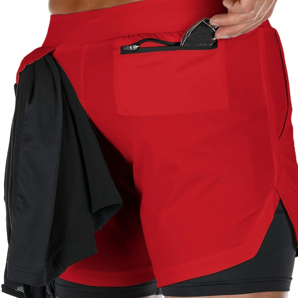 DazzleSport 2-in-1 Breathable Stretch Sports Shorts