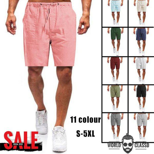 DazzleSport Men's linen loose casual shorts