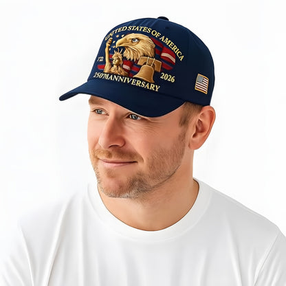 United States 250th Anniversary Eagle Patriotic Baseball Cap TT