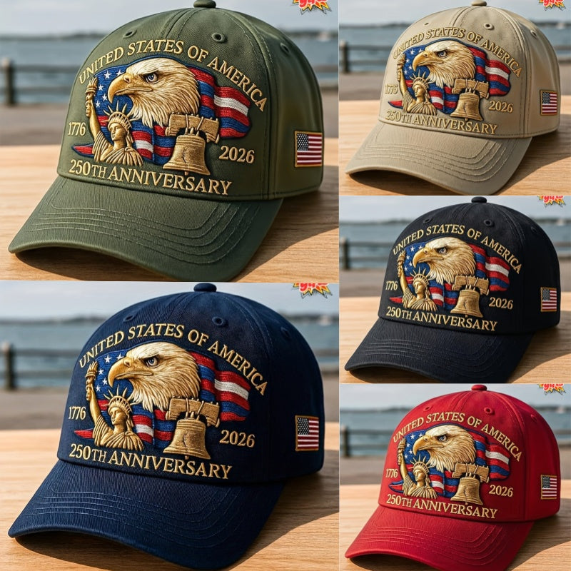 United States 250th Anniversary Eagle Patriotic Baseball Cap TT