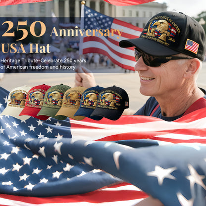 United States 250th Anniversary Eagle Patriotic Baseball Cap TT