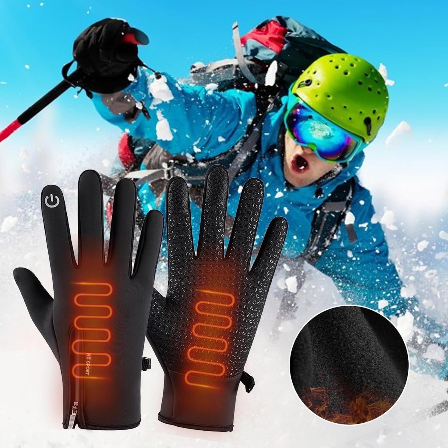 Dazzlesport™ Electric Heated Gloves Comfortable Winter Ski Gloves