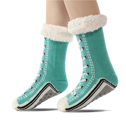 Super Thick Woolen Socks for Women - Non-slip Sole Winter Floor Socks