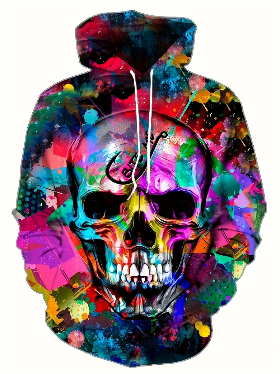 Dazzlesport™ Halloween 3D Digital Print Loose Men's Hooded Sweatshirt