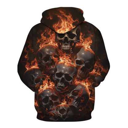 Dazzlesport™ Halloween 3D Digital Print Loose Men's Hooded Sweatshirt