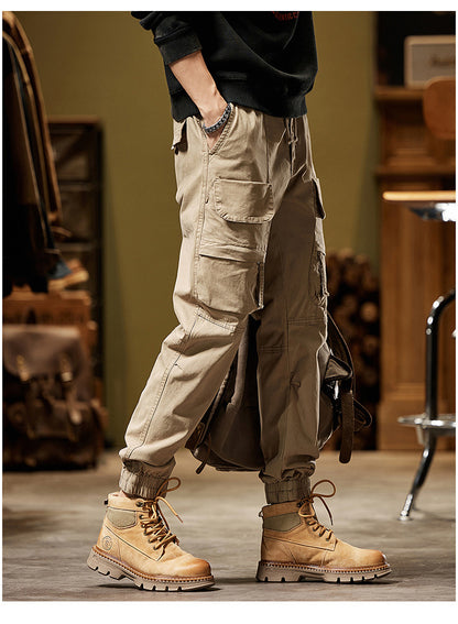 DazzleSport Men's Vintage Fashion Multi-Pocket Cargo Pants