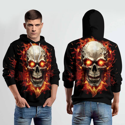 Dazzlesport™ Halloween 3D Digital Print Loose Men's Hooded Sweatshirt