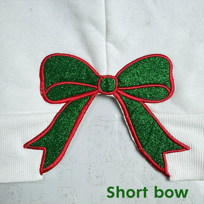 Dazzlesport™ Merry Christmas Glitter Bow Embroidered Sweatshirt