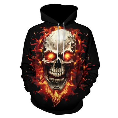 Dazzlesport™ Halloween 3D Digital Print Loose Men's Hooded Sweatshirt