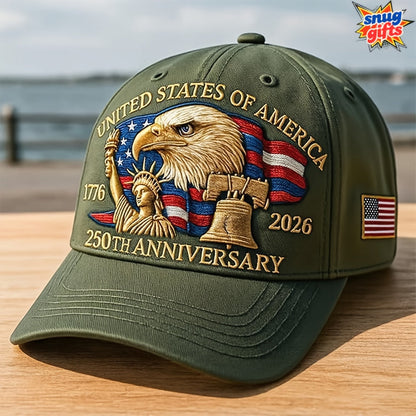 United States 250th Anniversary Eagle Patriotic Baseball Cap TT